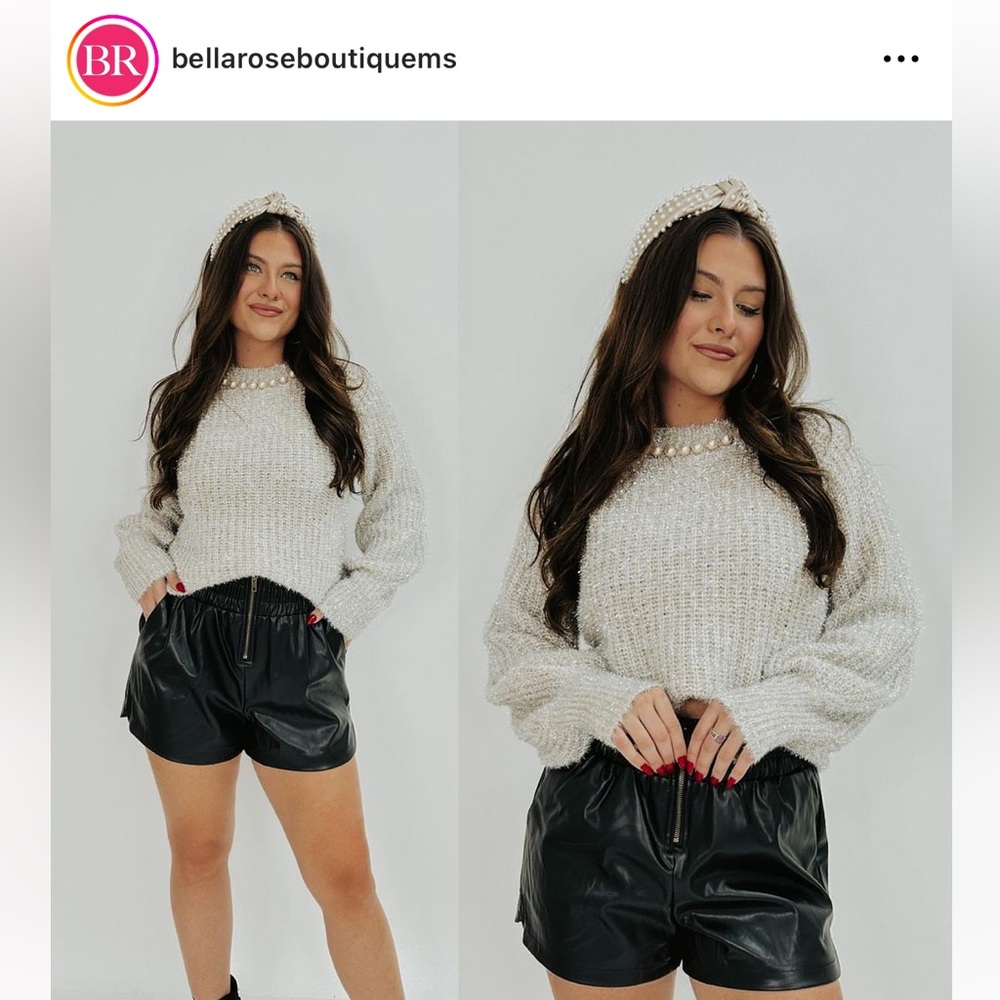 BELLA ROSE BOUTIQUE black leather shorts